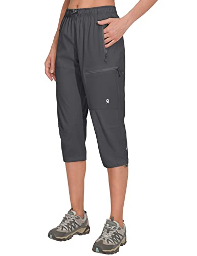Little Donkey Andy Women's Quick Dry 3/4 Pants Capri Shorts Lightweight Hiking Travel Casual Steel Gray S - Image 1