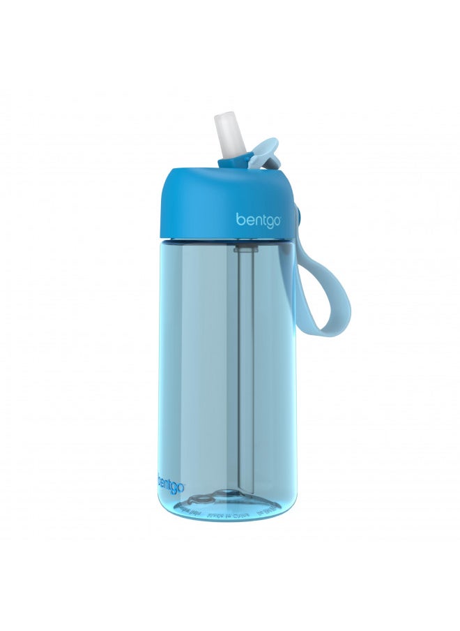 Bentgo - Bentgo® Kids Water Bottle - New & Improved 2023 Leak-Proof, BPA-Free 15 oz. Cup for Toddlers & Children - Flip-Up Safe-Sip Straw for School, Sports, Daycare, Camp & More (Blue) - Image 1