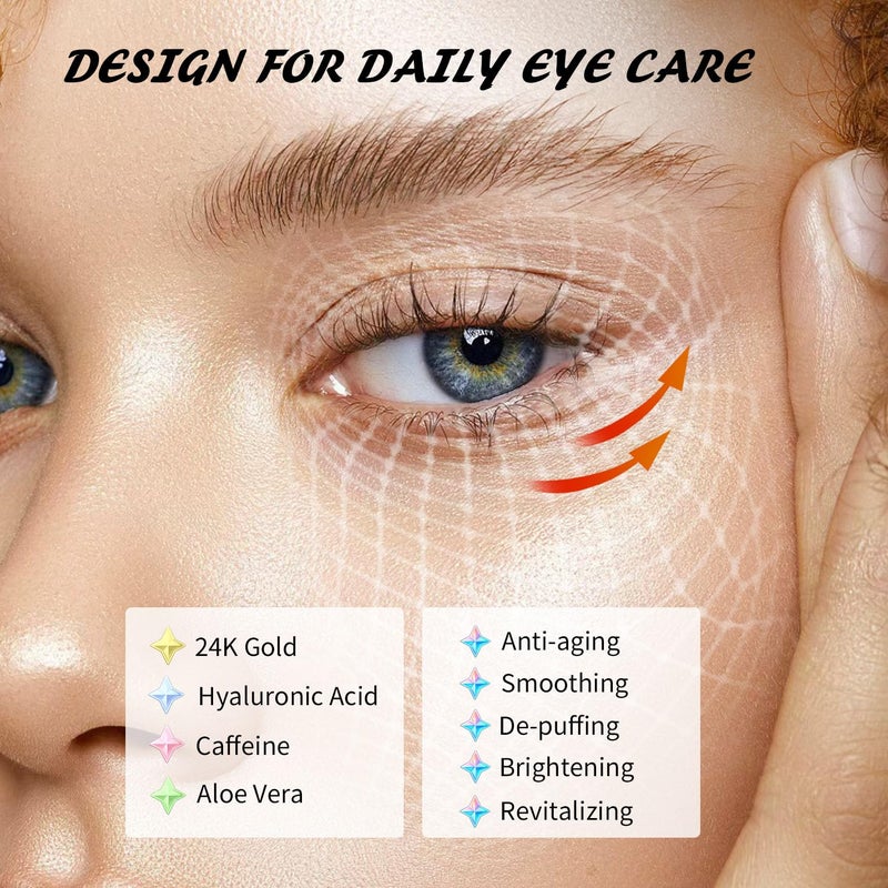 Maskiss Under Eye Patches(25 Pairs), 24K Gold, Caffeine, Hyaluronic Acid, Aloe Vera Eye Masks for Dark Circles Puffy Eyes Undereye Bags, Eye Skin Care Gift Set for Bachelorette Party Favors - Image 2