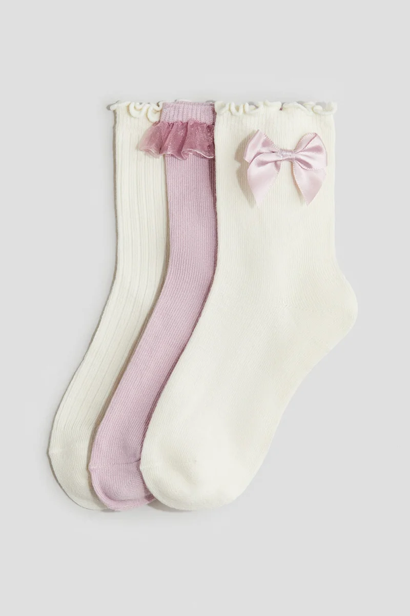 H&M 3-pack overlock-detail socks