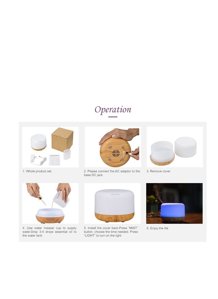 Generic - Ultrasonic 400ml Aroma Diffuser – BPA-Free Design with 7 Soothing LED Colors - Image 1