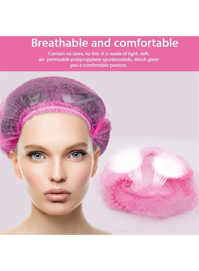 Abnaok Non Woven Shower Caps, 100 PCS Elastic Caps for Food Industries Home & Kitchen Use, Hotels, Restaurant and Hair Salon - Image 4
