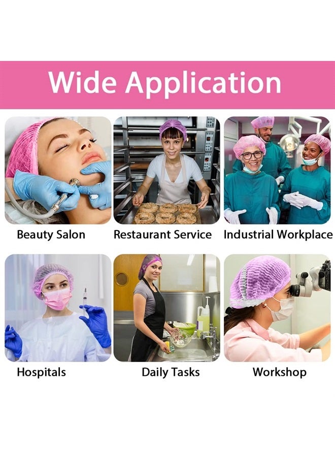 Abnaok Non Woven Shower Caps, 100 PCS Elastic Caps for Food Industries Home & Kitchen Use, Hotels, Restaurant and Hair Salon - Image 5