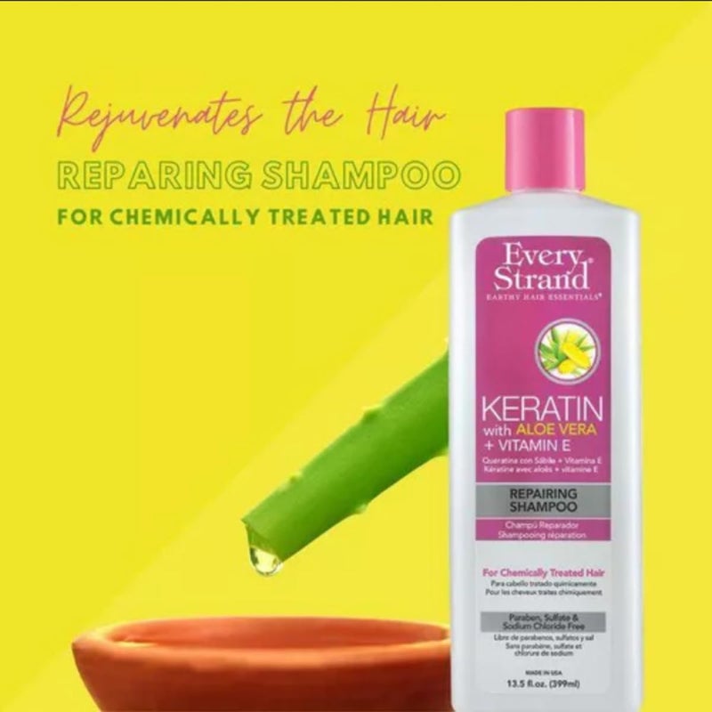 Every Strand شامبو إصلاح الكيراتين إيفري ستراند، 13.5 أونصة سائلة، 13.5 أونصة - Image 2