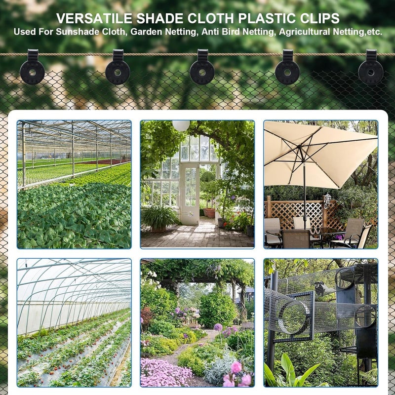 HAPYSA Shade Cloth Heavy Duty Lock GripPlastic Universal Clip for Fixing SunshadeShade Cloth Plastic Clips GreenhouseShade Net Cover for Gardening and Agriculture PSC 50 - Image 5