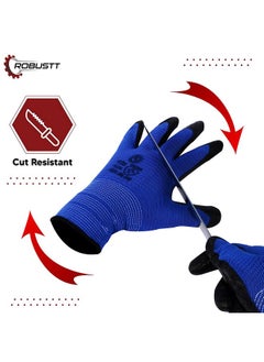 ROBUSTT Robustt Nylon Nitrile Coated Industrial Safety Hand Gloves(Pack of 5) Anti-Cut | Cut Resistant | Heat Resistant | Industrial Use | for Finger and Hand Protection.  - Image 4
