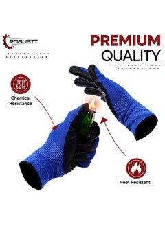 ROBUSTT Robustt Nylon Nitrile Coated Industrial Safety Hand Gloves(Pack of 5) Anti-Cut | Cut Resistant | Heat Resistant | Industrial Use | for Finger and Hand Protection.  - Image 5