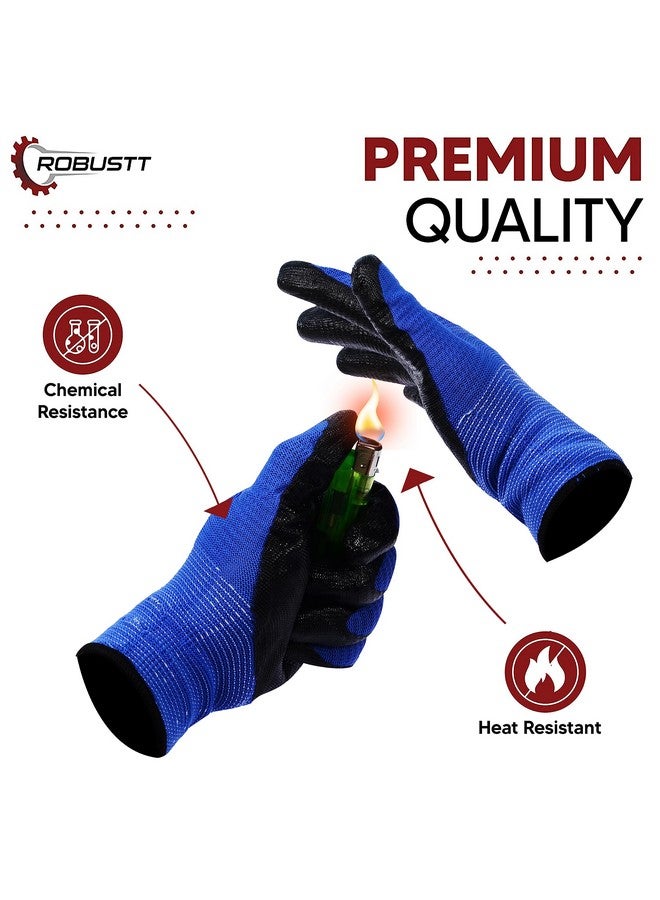 ROBUSTT Robustt Nylon Nitrile Coated Industrial Safety Hand Gloves(Pack of 5) Anti-Cut | Cut Resistant | Heat Resistant | Industrial Use | for Finger and Hand Protection.  - Image 5