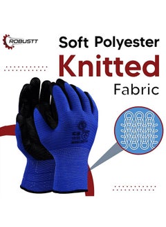 ROBUSTT Robustt Nylon Nitrile Coated Industrial Safety Hand Gloves(Pack of 5) Anti-Cut | Cut Resistant | Heat Resistant | Industrial Use | for Finger and Hand Protection.  - Image 3
