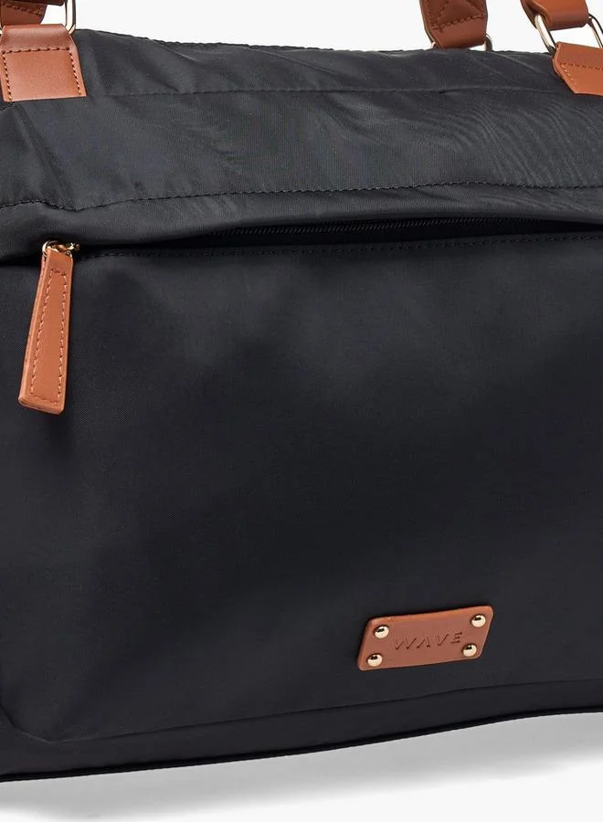 Wave  Contrast Trim Duffle Bag With Removable Strap  | Best Price UAE