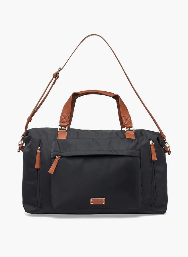 Wave  Contrast Trim Duffle Bag With Removable Strap  | Best Price UAE