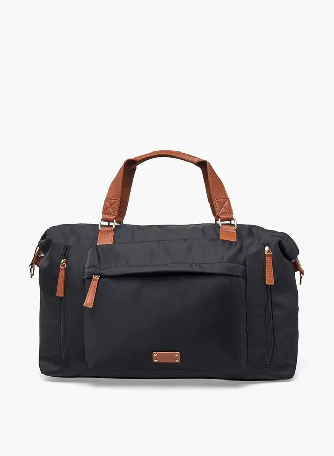 Contrast Trim Duffle Bag With Removable Strap