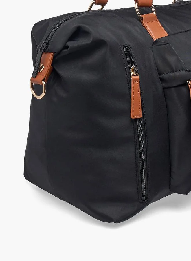 Wave  Contrast Trim Duffle Bag With Removable Strap  | Best Price UAE