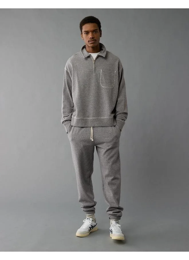 American Eagle AE Quarter-Zip Polo Collar Sweatshirt