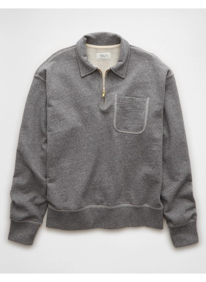 American Eagle AE Quarter-Zip Polo Collar Sweatshirt  - Image 3