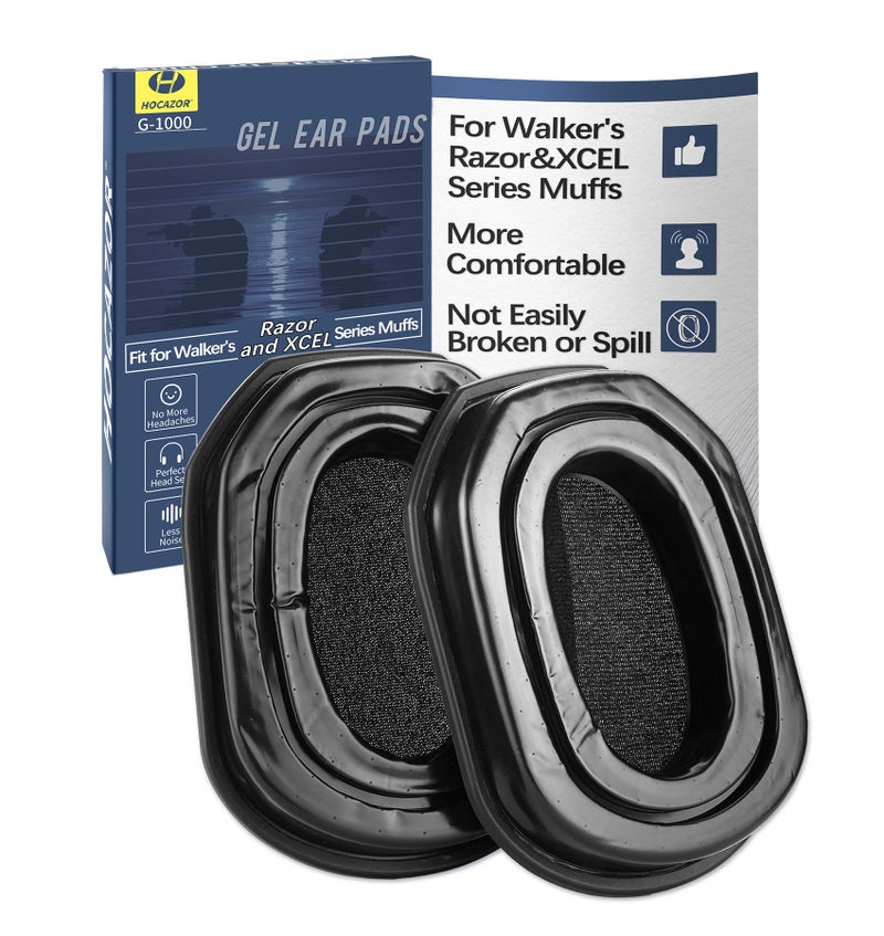 Hocazor G-1000 Replacement Gel Ear Pads Compatible with Walker's Razor Series Shooting Earmuffs and XCEL Series Muffs Silicone Ear Cushions Hygiene Kit - Image 1