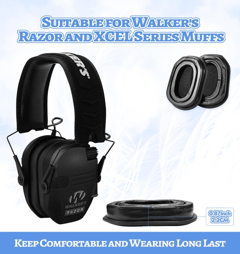 Hocazor G-1000 Replacement Gel Ear Pads Compatible with Walker's Razor Series Shooting Earmuffs and XCEL Series Muffs Silicone Ear Cushions Hygiene Kit - Image 2