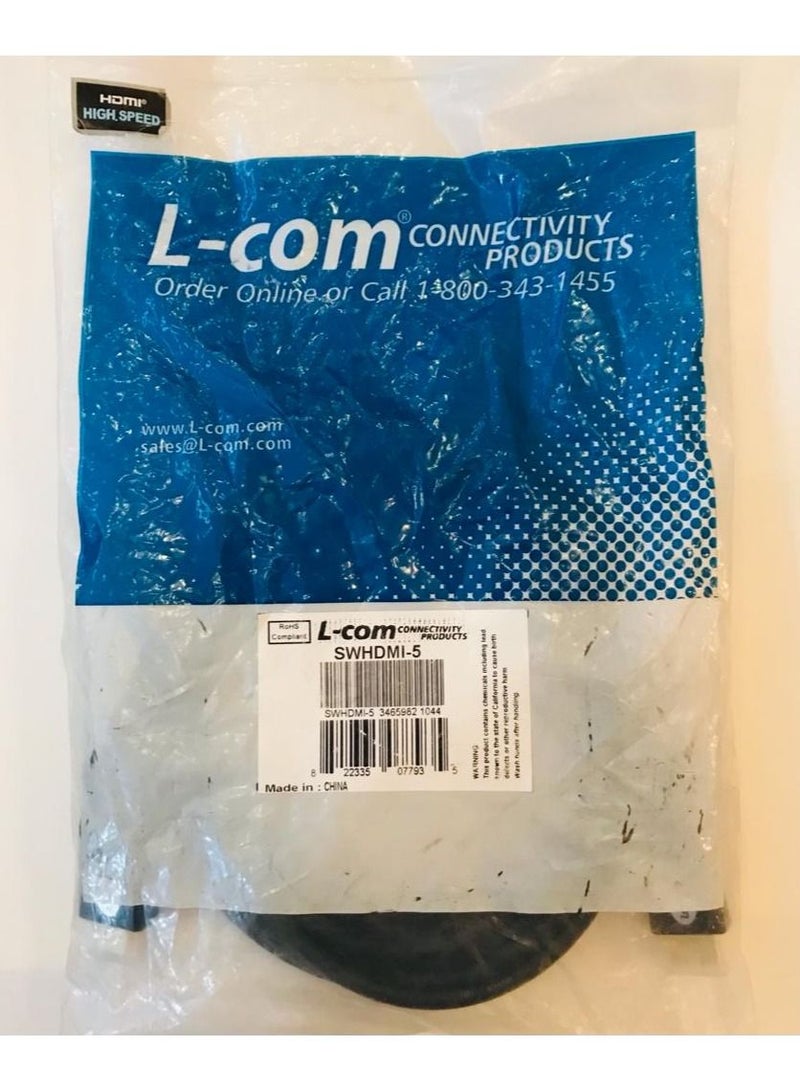 L-com Swivel connector HDMI cable, HDMI Male / HDMI Male 5.0 M - Image 3