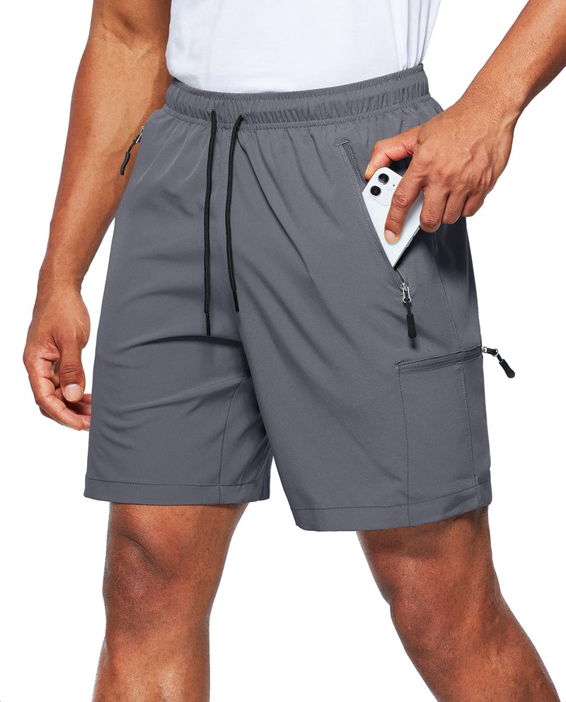 Viodia Men's Hiking Cargo Shorts Stretch Quick Dry Lightweight Workout Shorts for Men Casual Fishing Athletic Shorts with Pockets Dark Grey - Image 1