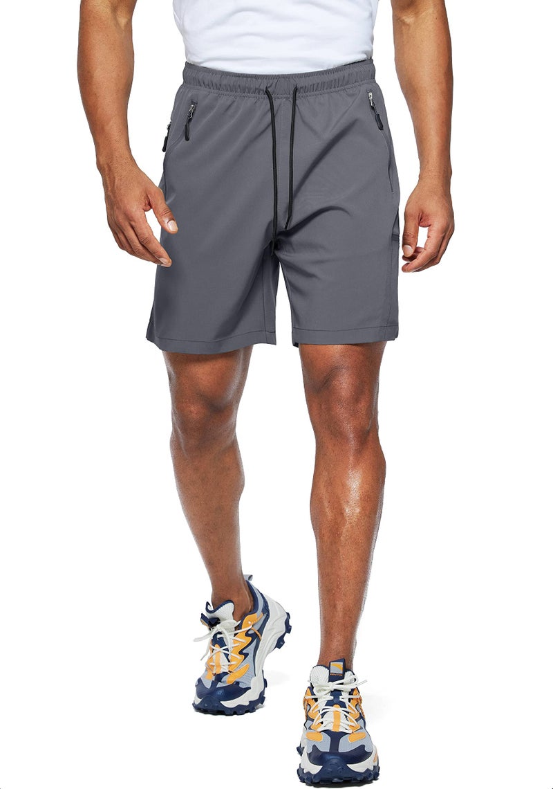 Viodia Men's Hiking Cargo Shorts Stretch Quick Dry Lightweight Workout Shorts for Men Casual Fishing Athletic Shorts with Pockets Dark Grey - Image 2