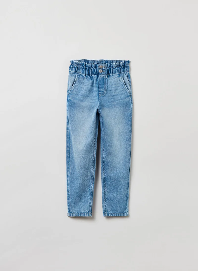 او في اس OVS Paper Bag Jeans With Pockets