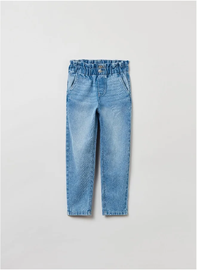 او في اس OVS Paper Bag Jeans With Pockets