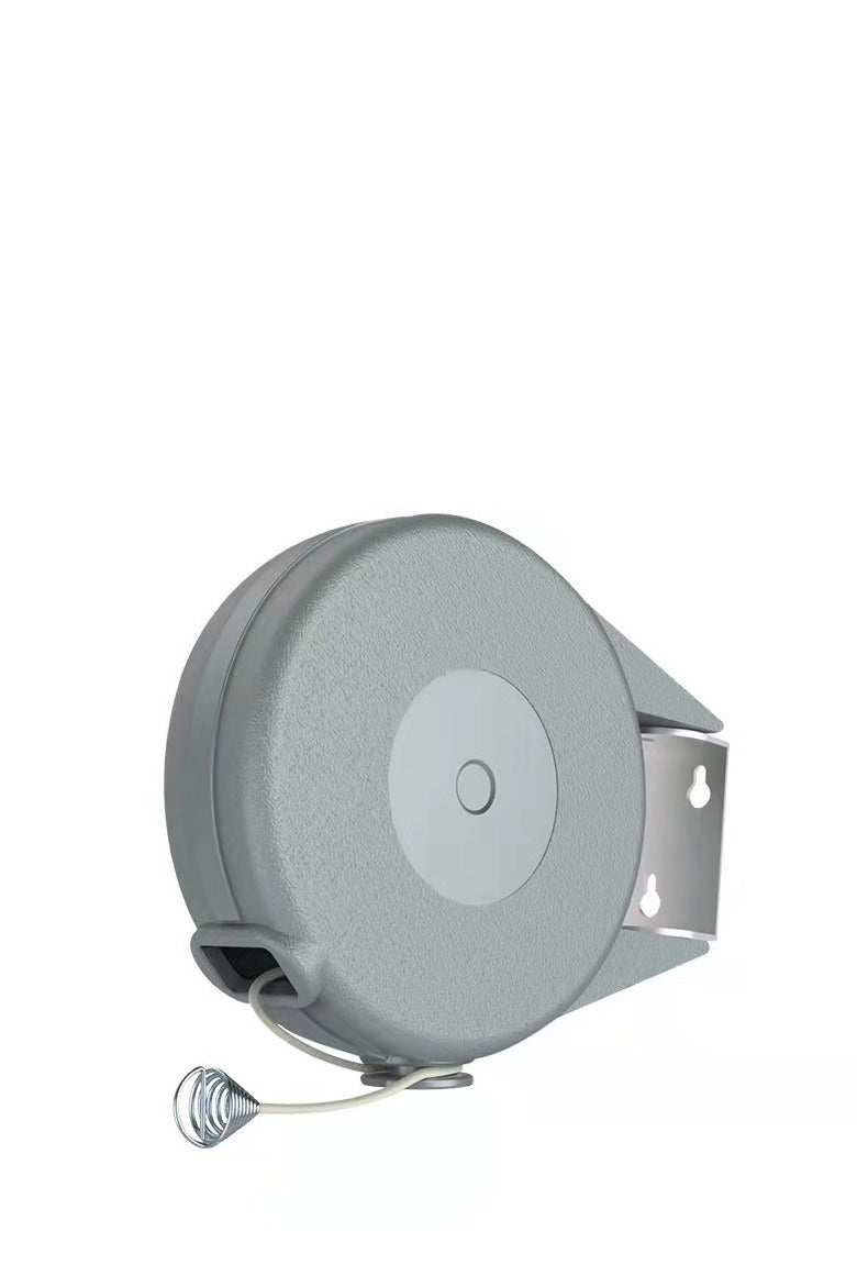 حبل غسيل قابل للسحب - حبل غسيل محمول وقوي للاستخدام داخل وخارج المنزل، بطول 45 قدمًا من PVC مع تركيب جداري سهل (رمادي) - Image 1