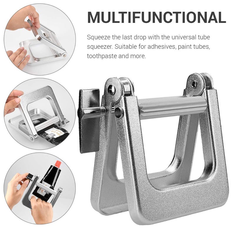 kwmobile Metal Toothpaste Tube Squeezer - Large Multifunctional Tube Wringer Roller Dispenser for Hair Color Dye, Paint Tubes, Hand Cream, Cosmetics - Image 2