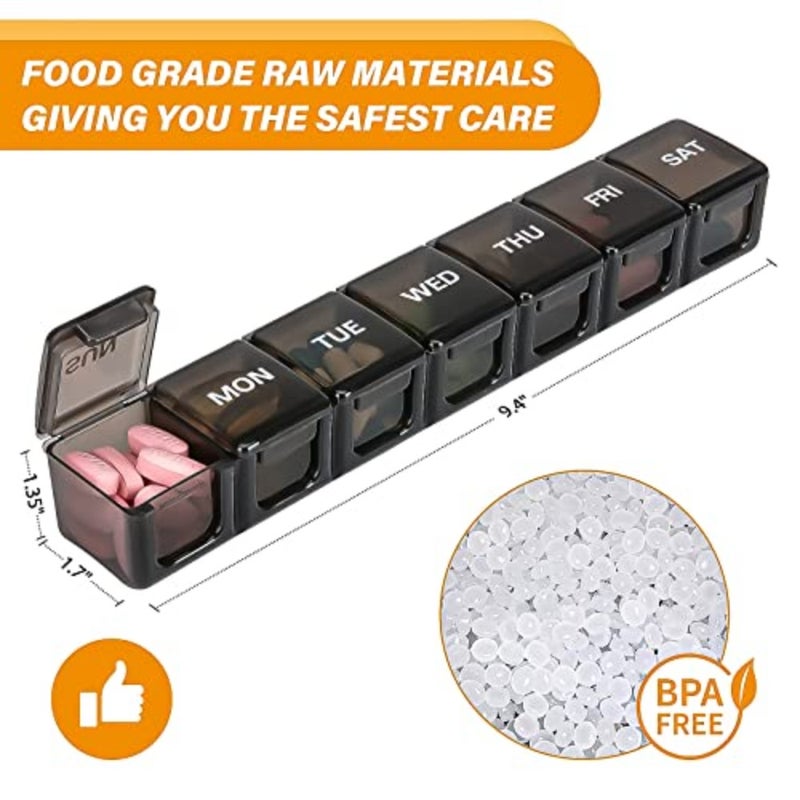 NB Extra Large Weekly Pill Organizer, Weekly Pill Box, 7 Day Pill Case, Oversize Daily Medicine Pill Dispenser, Daily Pill Cases for Pills/Vitamin/Fish Oil/Supplements - Image 4
