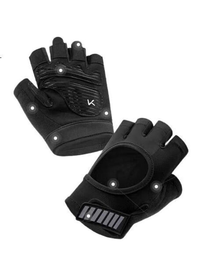 Keep Fitness Gloves For Men And Women With 3D Palm Pads, Dumbbell And Equipment Wrist Guards For Strength Training, Wear-Resistant And Non-Slip, Black, Size M - Image 1