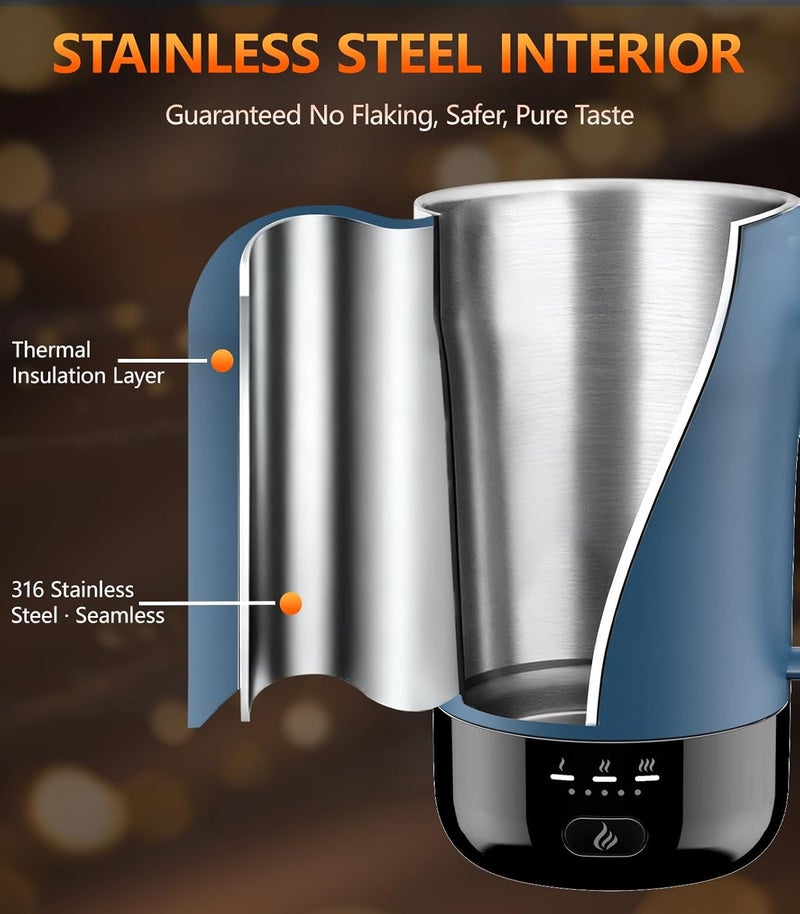 PUSEE Self-Heating Coffee Mug, 14oz Heated Coffee Mug - Rechargeable Temperature Control Coffee Mug Keep Coffee Hot All Day, Smart Mug Great Gift for Coffee Lovers & Slow Sippers - Image 5