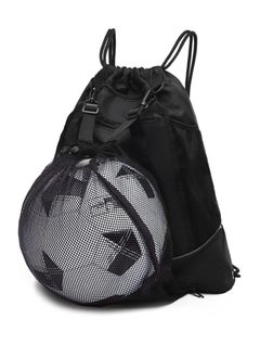 Y&D Drawstring Football Bag Soccer Backpack with Detachable Mesh Waterproof Draw String Back Sack Zip Pocket  - Image 1