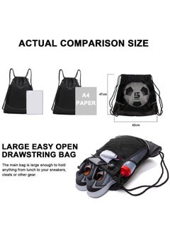 Y&D Drawstring Football Bag Soccer Backpack with Detachable Mesh Waterproof Draw String Back Sack Zip Pocket  - Image 3