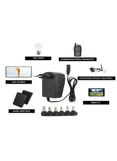 Thoraya Universal 30W 3V-12V Adjustable Voltage Power Adapter With 6 Connectors  - Image 5