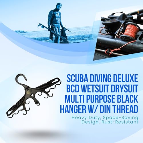 Scuba Choice Scuba Diving Deluxe BCD Wetsuit Drysuit Multi Purpose Black Hanger with Din Thread - Image 2