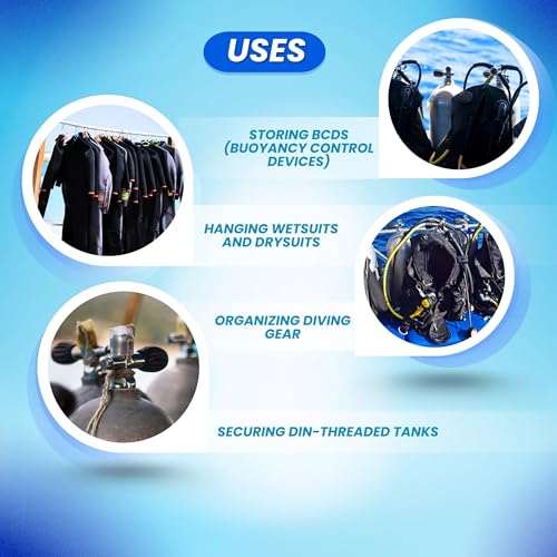 Scuba Choice Scuba Diving Deluxe BCD Wetsuit Drysuit Multi Purpose Black Hanger with Din Thread - Image 5