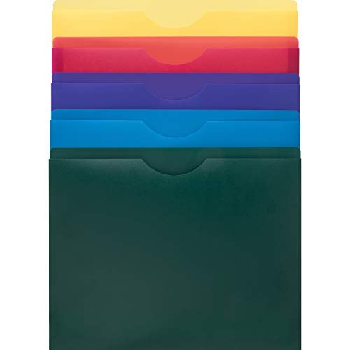 Manaloom Poly File Jacket, Reinforced Straight Cut Tab, 1’’ Expansion Pocket, Letter Size, Assorted Colors - 10-Pack - Image 2