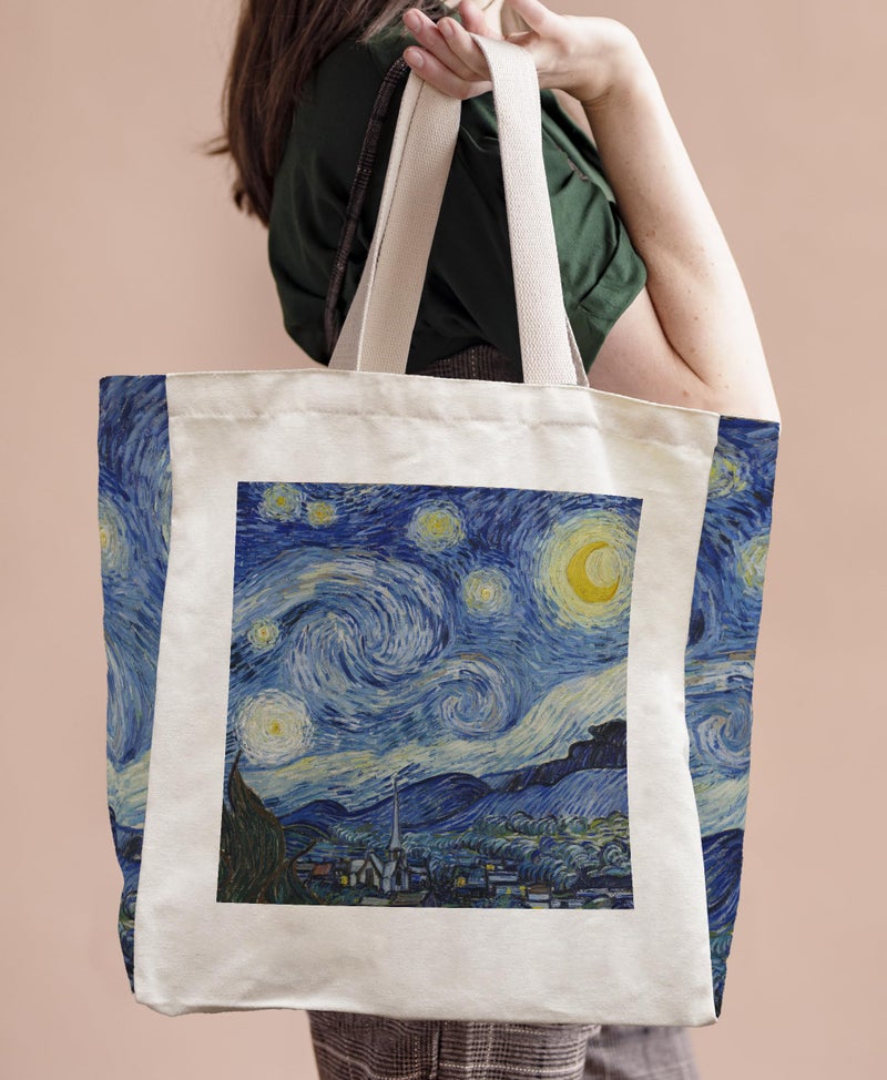 Crocothemis Aesthetic Canvas Tote Bag for Women, Vintage Van Gogh Paintings Art Pattern Reusable Large Tote Bag - Cute Gifts for Girls & Women -A16 - Image 2