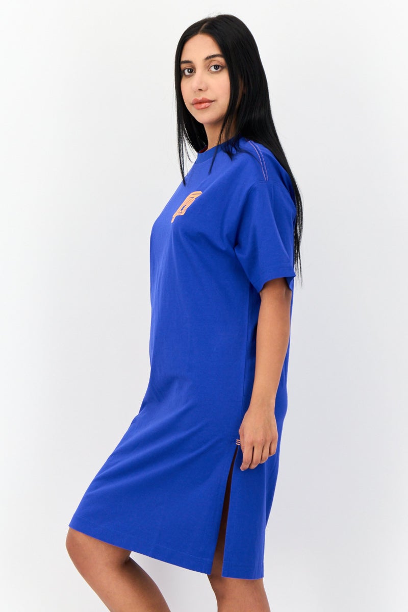 ESPRIT فستان ميدي بطباعة جرافيك للنساء، أزرق - Image 2