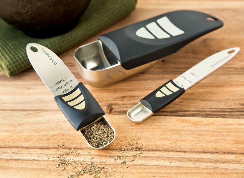 كيتشين أرت مجموعة Kitchenart Cooks Pro Adjust-A-Measure مكونة من 3 قطع من الساتان الأسود والفضي - Image 3