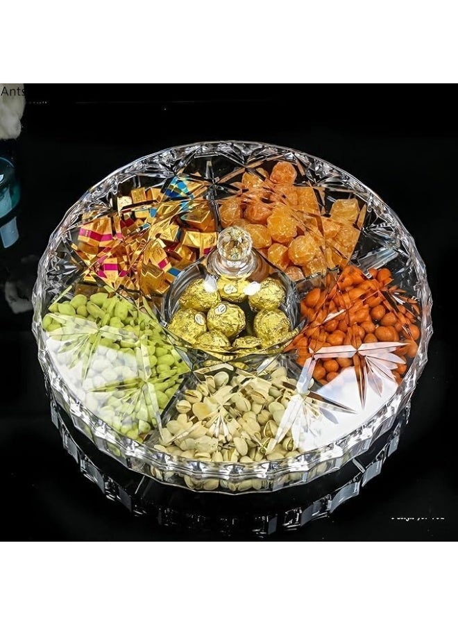 Divided snack plate with lid. Practical and elegant design for storing and serving nuts, sweets, snacks and dried fruits. Ideal for hosting and organization. - Image 4