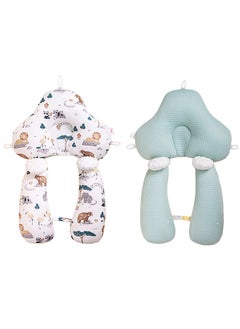 spa luxetique Baby Head Shaping Pillow, Baby's Head Shaping Pillow, Babies and Toddler Bedding, Neck Support Baby Memory Foam Pillow , Adjustable Height, With 2 Removable Fixing Posts  - Image 1