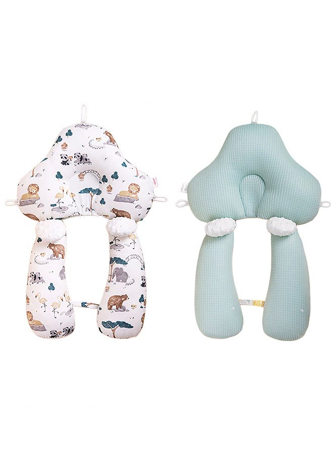 spa luxetique - Baby Head Shaping Pillow, Baby's Head Shaping Pillow, Babies and Toddler Bedding, Neck Support Baby Memory Foam Pillow , Adjustable Height, With 2 Removable Fixing Posts - Image 1