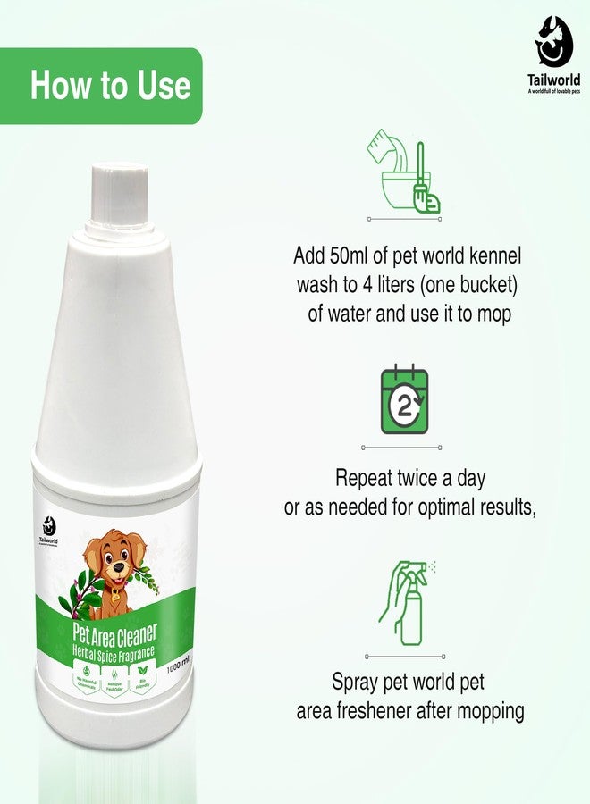 Tailworld منظف منطقة تايل وورلد، مزيل روائح مناطق الحيوانات الأليفة لجميع أنواع الأسطح | آمن للغاية للحيوانات الأليفة، يزيل رائحة البول لانتعاش فوري، مزيل روائح صديق للبيئة (1000 مل) - Image 4