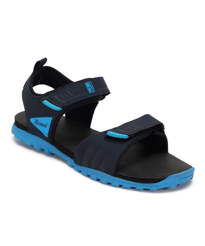 PARAGON K1420G Sandals for Men | Durable, Comfortable & Lightweight Sandals with Soft Footbed & Adjustable Velcro Strap | Ideal for Outdoor Use Navy Blue - Image 1