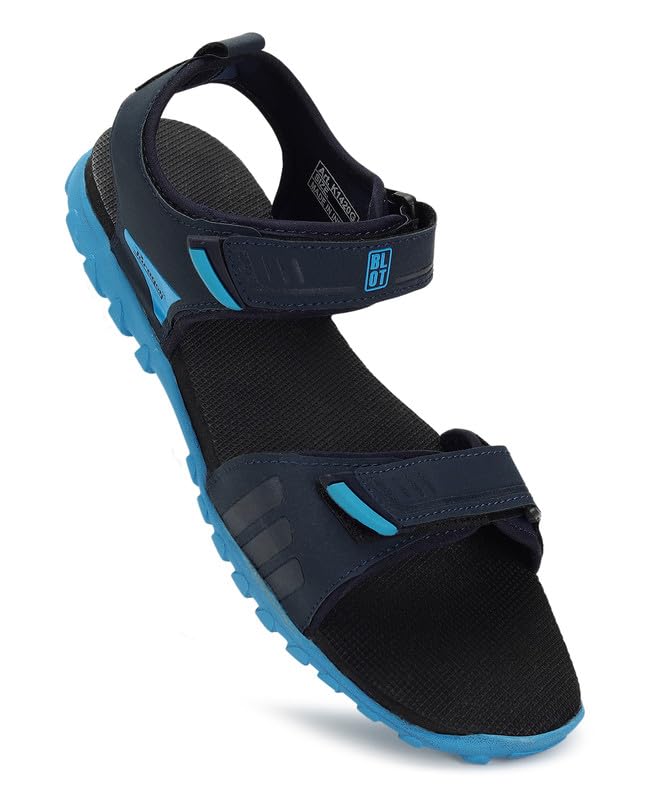 PARAGON K1420G Sandals for Men | Durable, Comfortable & Lightweight Sandals with Soft Footbed & Adjustable Velcro Strap | Ideal for Outdoor Use Navy Blue - Image 5