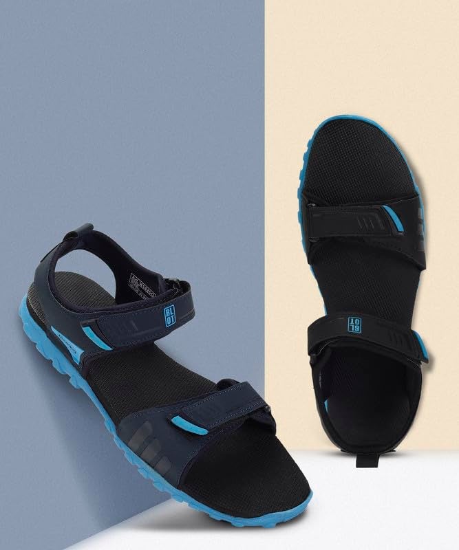 PARAGON K1420G Sandals for Men | Durable, Comfortable & Lightweight Sandals with Soft Footbed & Adjustable Velcro Strap | Ideal for Outdoor Use Navy Blue - Image 2