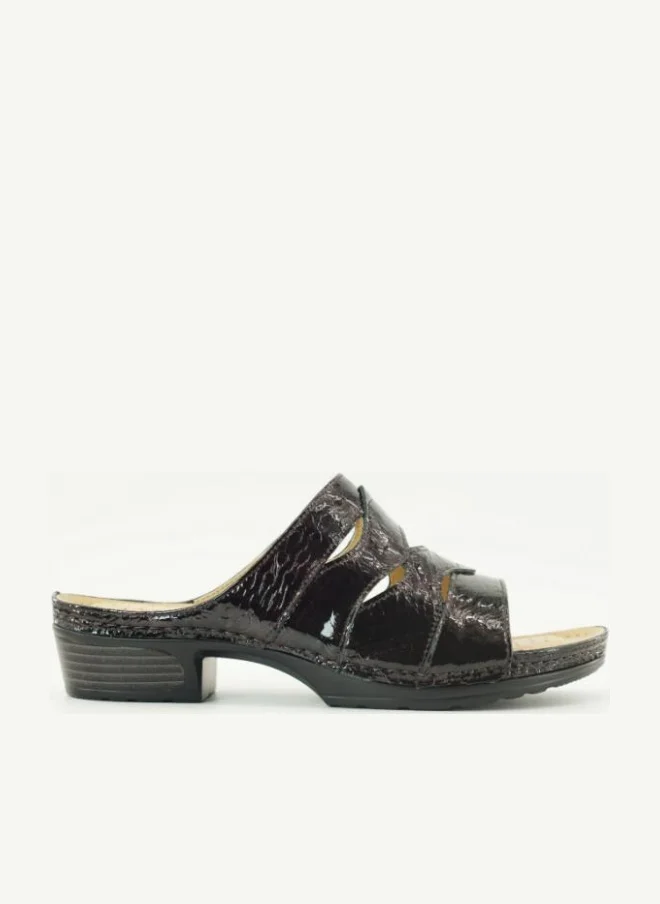 ZAYNA 221-3165 Zayna Ladies Low Heel Slides 2608-16 Bordo