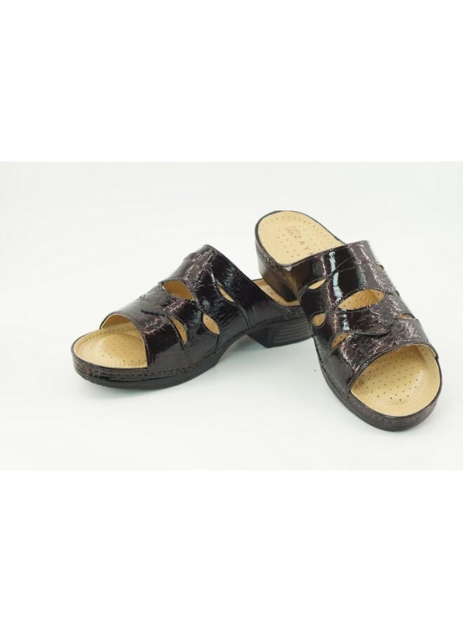 ZAYNA 221-3165 زينة أحذية نسائية بكعب منخفض 2608-16 بوردو - Image 2