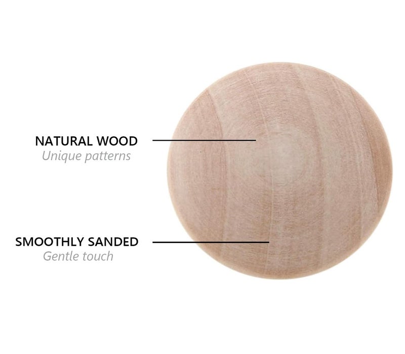 Silverline Round Wood Drawer Knob 1-1/2"", Unfinished Cabinet Pulls Handles Hardware For Drawer Wardrobe Dresser, 10 Pack - Image 2